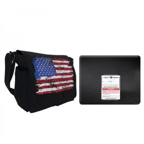 US Flag Canvas Messenger Bag   Level IIIA Bulletproof Armor Plate Package