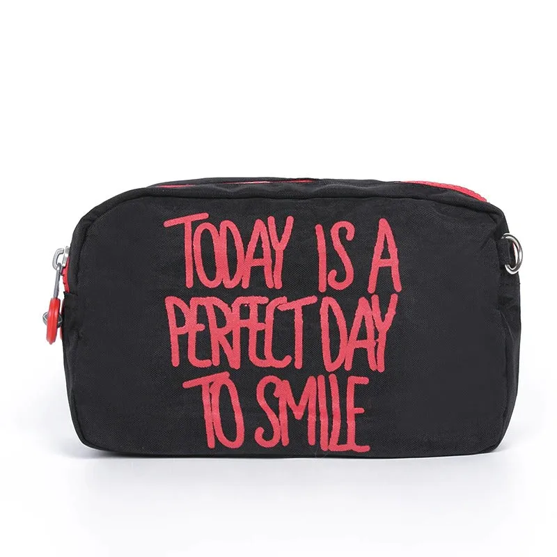 Waterproof Cosmetic Pouch Bags with Sayings - Travel Makeup Organizer