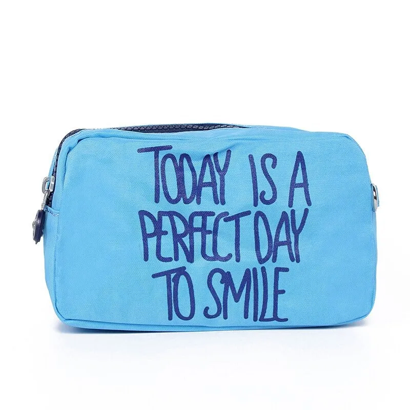 Waterproof Cosmetic Pouch Bags with Sayings - Travel Makeup Organizer