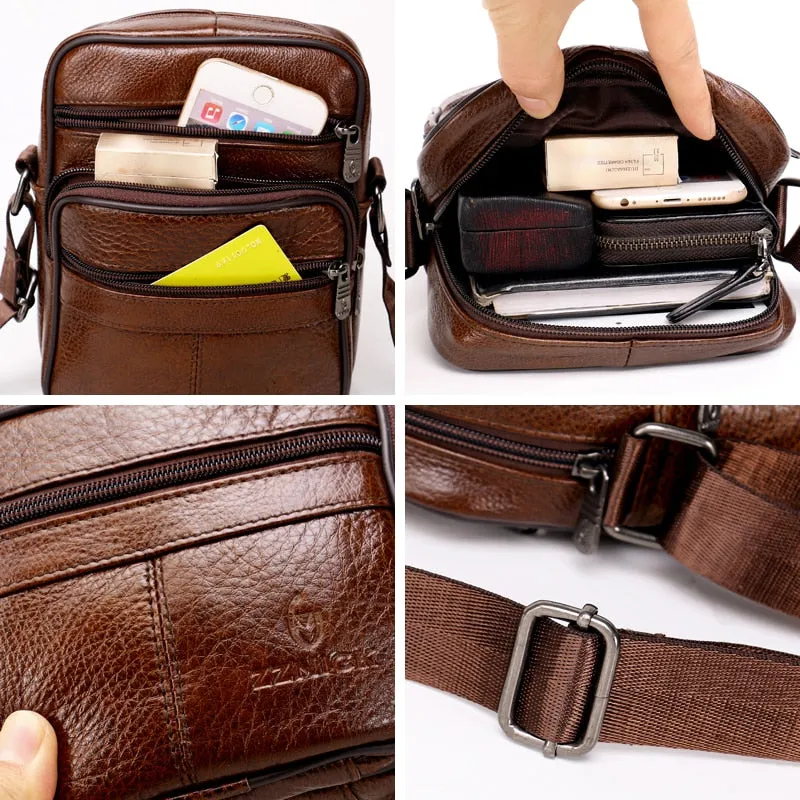 West Louis™ Genuine Leather Crossbody Men Messenger Bag