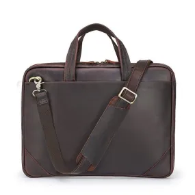 Woosir Men's Leather Computer Bag Slim