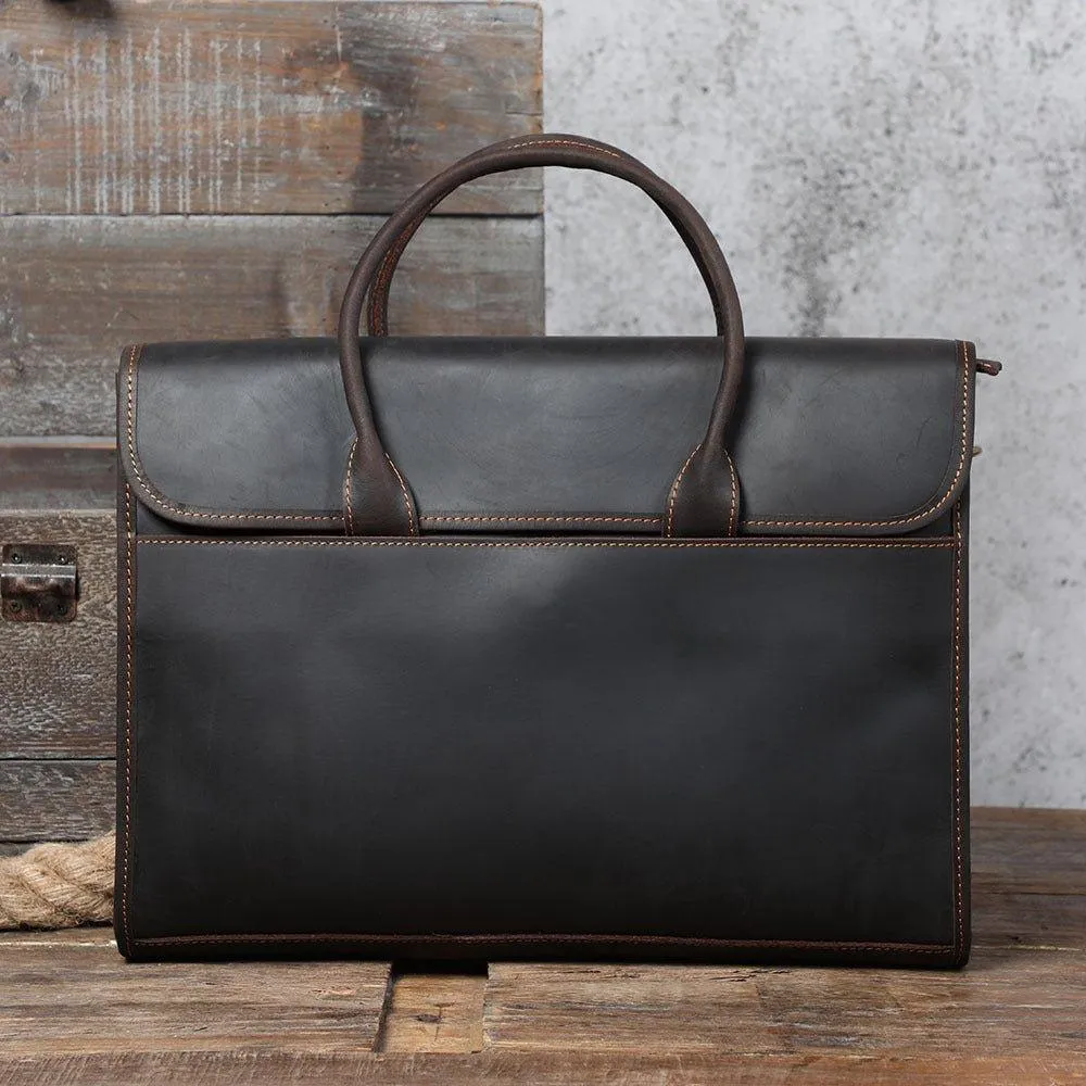 Woosir Slim Leather Laptop Bag for Men