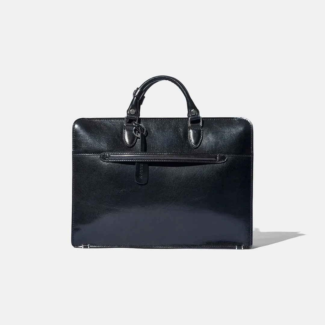 Zip Briefcase - Black Leather by Baron